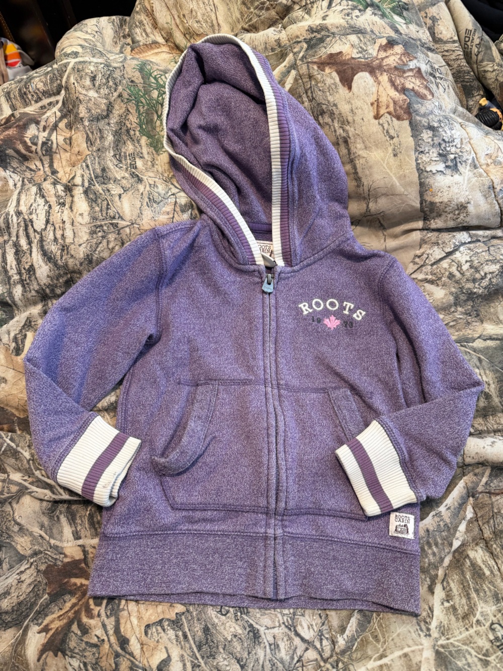 Roots Girls' Purple Zip-Up Hoodie